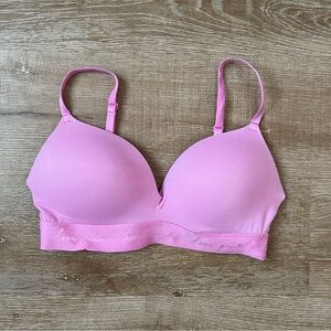 PINK Victoria Secret Love Pink Bloom Wear Everywhere Wireless Push-Up Bra 34D